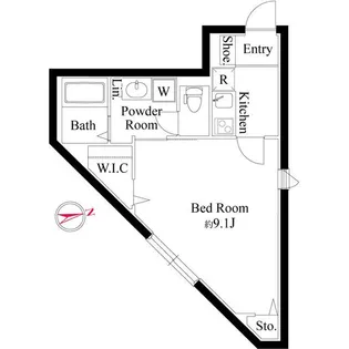 ザ・シティレジデンス新宿【4階】の間取り