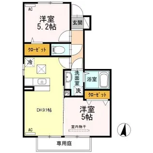 ボナール A棟【1階】の間取り