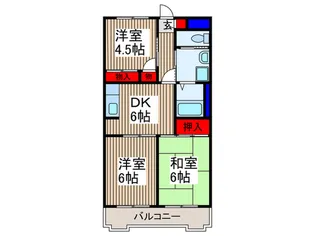 K´sガ-デン小手指【3階】の間取り