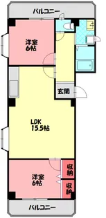 大松グリーンハイツ下馬伏【4階】の間取り