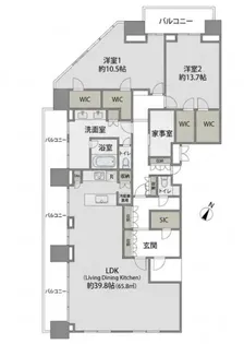 二子玉川ライズ タワー&レジデンス タワーイースト【42階】の間取り