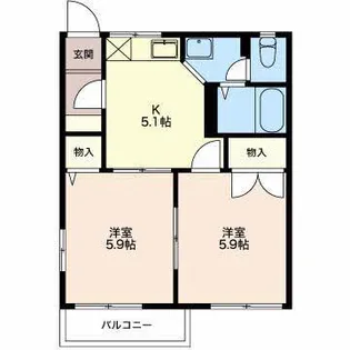 ヴィーブル1000【2階】の間取り
