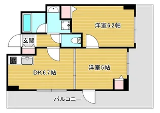 エステムプラザ心斎橋IIノール・ロジェ【13階】の間取り