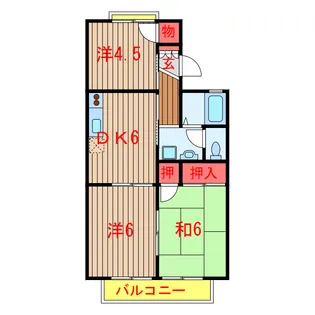 メゾンベールA・B【2階】の間取り