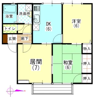 グランドール八橋【2階】の間取り