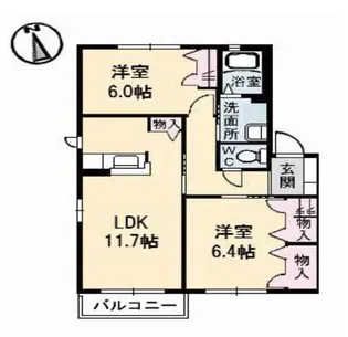レフィナード A棟 201号室【2階】の間取り