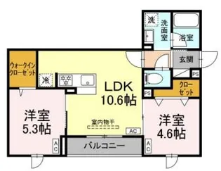 セレスティア江北II【3階】の間取り