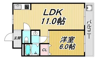 ベルエアー武庫之荘【4階】の間取り