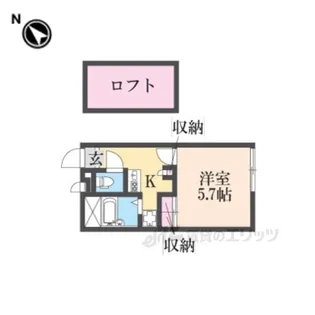 レオパレスカリヨ尼崎【1階】の間取り