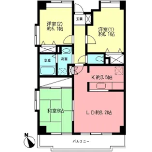 エクセレント鵠沼【4階】の間取り