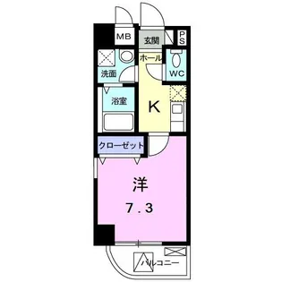 キャトル・ヴァン・シス【5階】の間取り