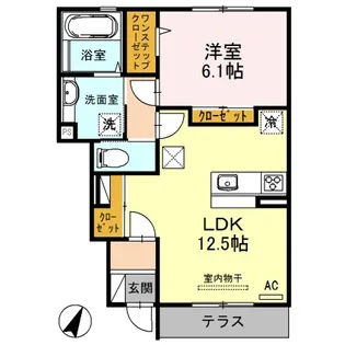 ロイヤルタウン篠山口A棟【1階】の間取り