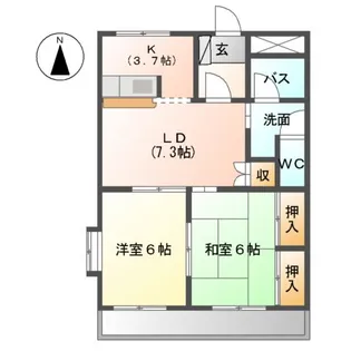サンティアラB【1階】の間取り