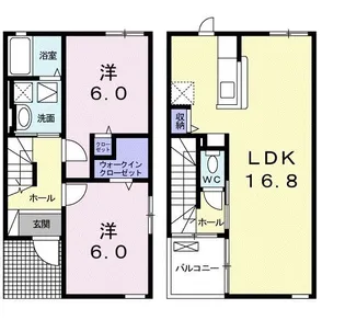 ネオ・カラーズA【1階】の間取り