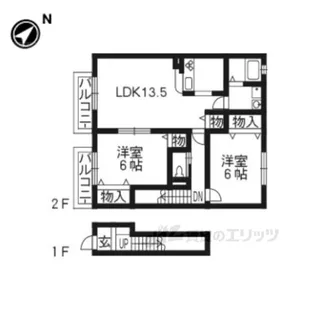 モンソレーユB棟【2階】の間取り