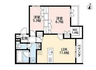 ラビアンローゼ【2階】の間取り