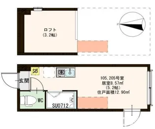 ハーモニーテラス氷川町【2階】の間取り