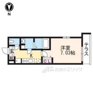 アクエルド京大北【1階】の間取り