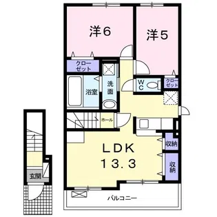 ゼファー桜木II【2階】の間取り