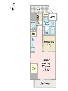 PARK HILLS TOWER【13階】の間取り