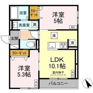 セレスティア高砂【1階】の間取り