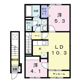 クレール亀山【2階】の間取り