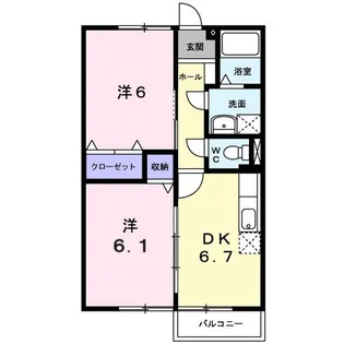 ウエストコート勢田【2階】の間取り