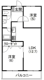 ビューハイツクラタ【6階】の間取り