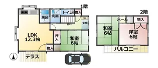 愛媛県松山市三町3【一戸建】の間取り