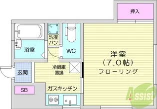 コーポ楓【1階】の間取り