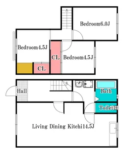 岡山県岡山市中区浜【一戸建】の間取り