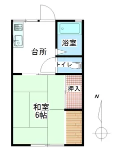 コーポパークサイドふじ【1階】の間取り
