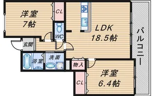 サングレース豊中【2階】の間取り