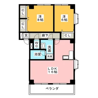 グロワールエフ【1階】の間取り