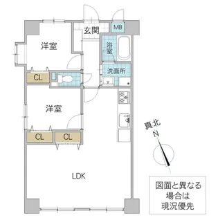 スカイタウン水戸三の丸【5階】の間取り