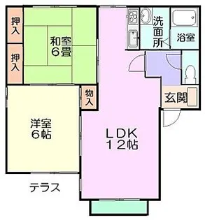 パークハイツB棟【1階】の間取り