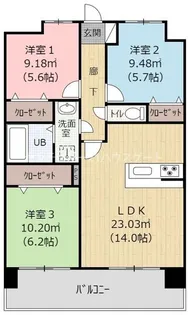 栃木県宇都宮市中今泉3【マンション】の間取り