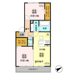 茨城県小美玉市川戸【アパート】の間取り