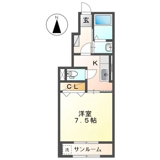 サンフラワーK【1階】の間取り