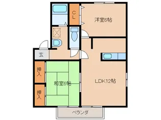 宮崎県都城市志比田町【アパート】の間取り