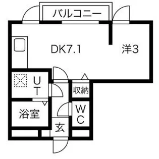 メリディアンなないろの里参番館【3階】の間取り