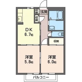 2DKの間取り画像
