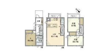 東京都渋谷区本町3【一戸建】の間取り
