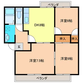 サンソフィア梶返【1階】の間取り