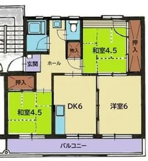 中島団地【4階】の間取り