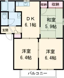 サンシャインハイツ梅井II【2階】の間取り