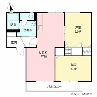 ディアス津福【2階】の間取り