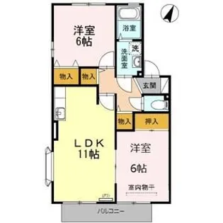 愛知県尾張旭市東山町1【アパート】の間取り