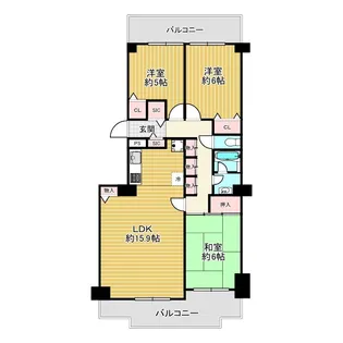 ダイアパレス名谷【2階】の間取り