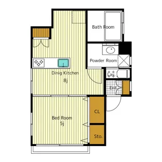 ハイツ田辺【2階】の間取り